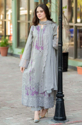 Mushq - Winter 3PC Dhanak ChickenKari Embroidered Suit- SS0289